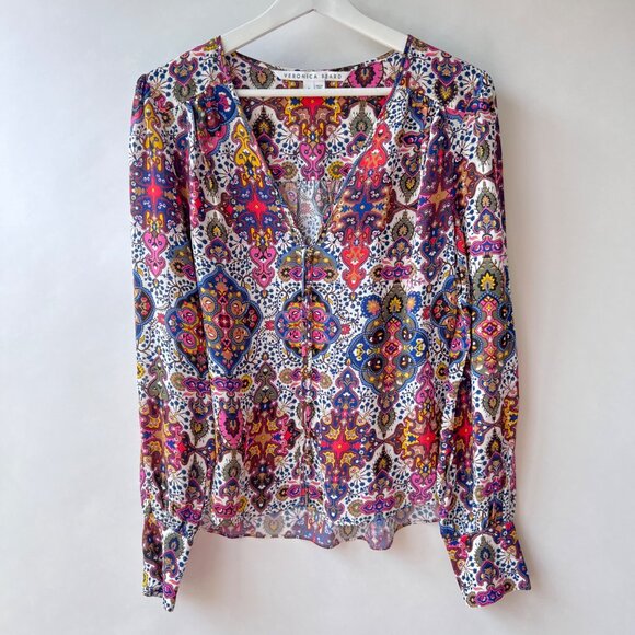 Veronica Beard Sura Printed silk Blouse – Women’s Size 6 - Picture 2 of 9